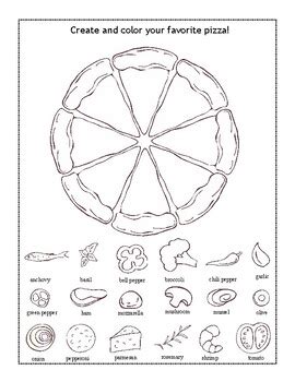 Pizza Toppings Coloring Page