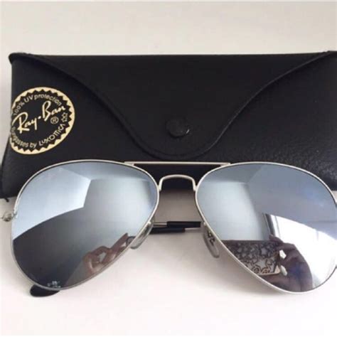 Ray Ban Aviator Silver Frame Silver Mirror Lens Men S Fashion