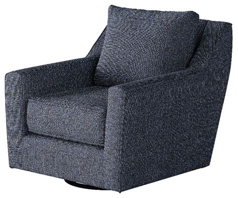 Southern Home Furnishings Sugarshack Navy Swivel Glider Accent Chair In