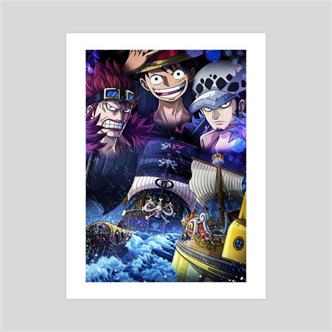 Luffy , Kid and Law wano - one piece, an art print by One piece World ...