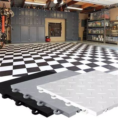 Diamond Top Garage Floor Tiles - Interlocking Flooring by ModuTile