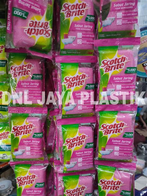 3M Scotch Brite 3 Pcs Sabut Jaring ID T60 3 Sabut Cuci Alat Plastik