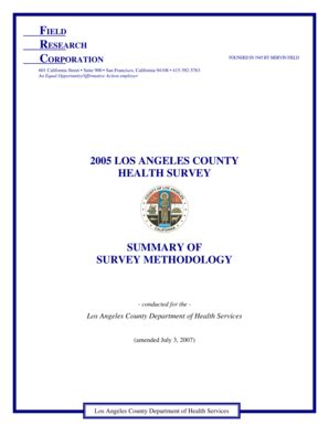 Fillable Online Publichealth Lacounty Methodology Department Of