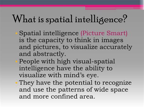 Spatial Intelligence Examples