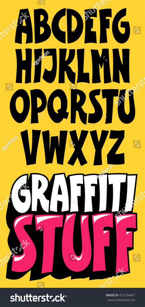 Font Graffiti Style Cartoon Words Stock Vector (Royalty Free) 423734647 ...