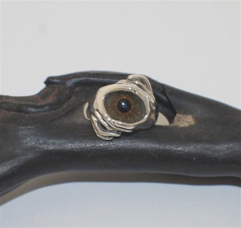 Sz 9 Prosthetic Glass Eye Two Hand Peace Ring Sterling Silver Etsy