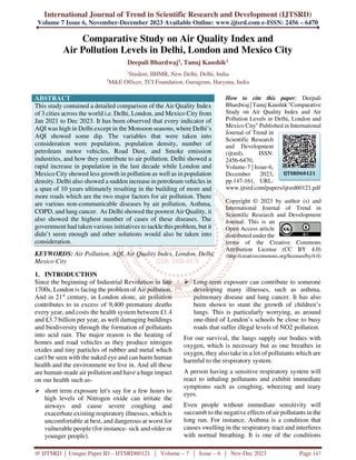 Comparative Study On Air Quality Index And Air Pollution Levels In