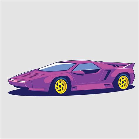 Retro S Sci Fi Futuristic Style Background With Supercar Vector