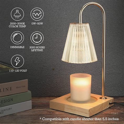 TOPCHANCES Candle Warmer Lamp With 2 Bulbs Timing Function For Jar