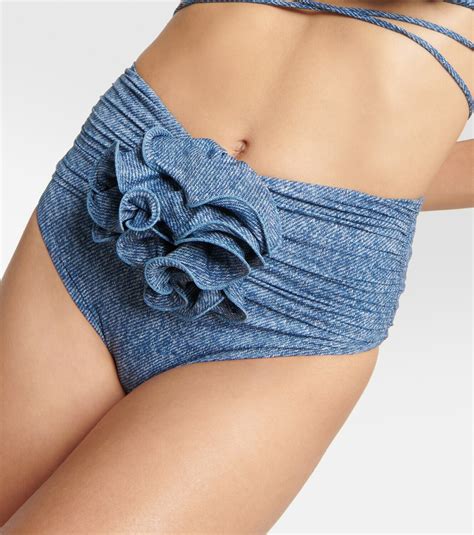 Magda Butrym Corsage Denim Printed Bikini Bottoms Magda Butrym