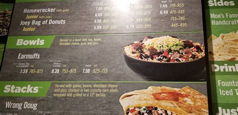 Menu At Moes Southwest Grill Restaurant Lufkin E Denman Ave