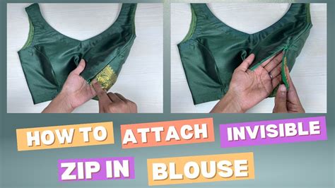 How to attach Invisible Side Zip in Blouse बलउज म Invisible