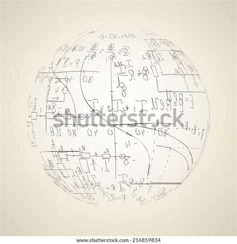 Mathematical Equations Formulas Form Ball Illustration Vector De Stock