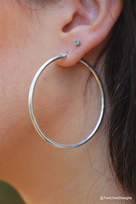 Big Silver Hoop Earrings