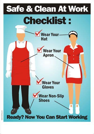 Safe And Clean At Work Cafe And Restaurant Safety Poster Shop