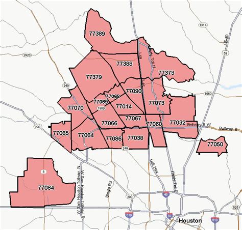 Northwest Houston Zip Code Map Interactive Map