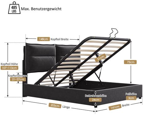 Zwart Fluwelen Hydraulisch Tweepersoonsbed X Cm Met Verstelbaar