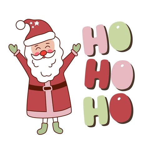 linda santa clausula  tipografia ho ho ho en estilo retro