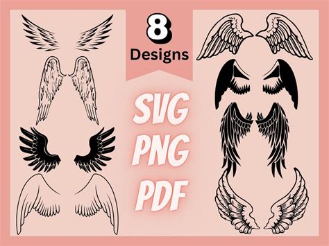 Angel Wings Cut File Svg Files For Cricut Angel Wings Png Angel Wings Clipart Angel In