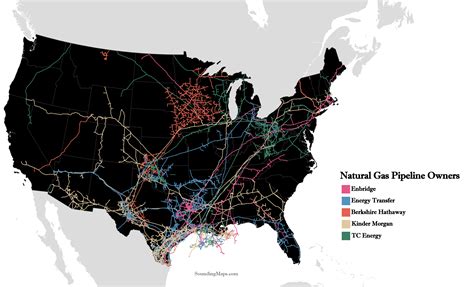 Largest Natural Gas Pipeline Owners In The US Sounding Maps