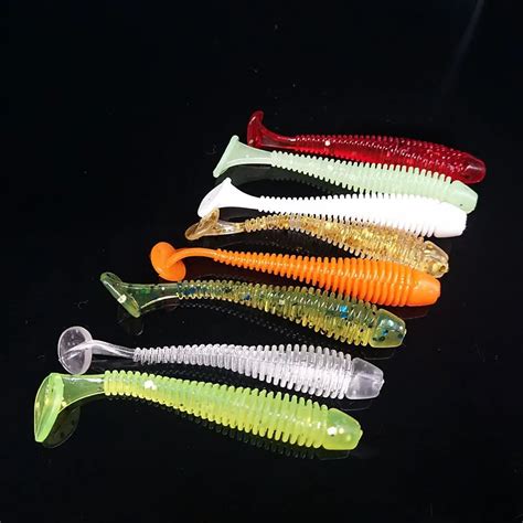 10pcs Lot Soft Shad Lure Wobblers Artificial Bait Easy Shiner Worm T