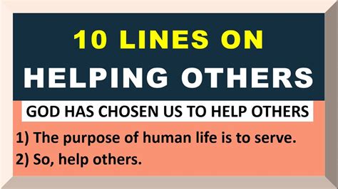 Few Lines On Helping Others 10 Lines On Helping Others In English