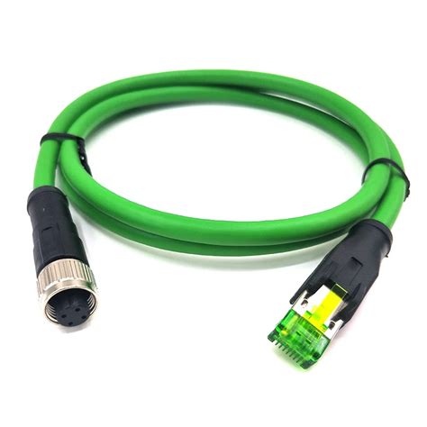 M12 A D Coding 4 Pin Lan Cable M12 To Rj45 Ethernet Connector Ip67