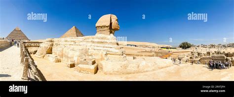 Panoramic View Of The Sphinx And The Great Pyramid Of Giza The Oldest Of The Seven Wonders Of