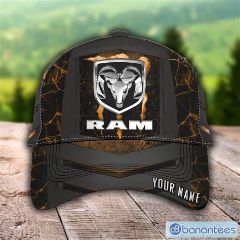 Ram Truck Logo Orange Monster Car Hat Cap Custom Name - Banantees