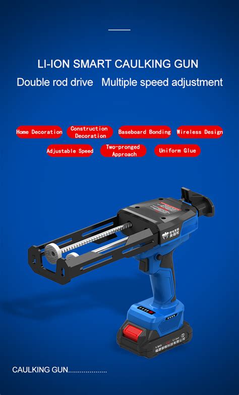 Adhesive Electric Caulking Gun 21v Battery Pack Cordless Two Component Epoxy Glue Cartridge