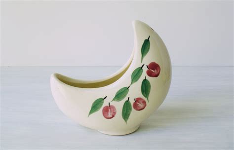 Vintage Crescent Moon Planter Vase Midcentury Ceramic Etsy Pottery