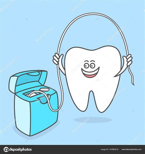 Floss Teeth Cartoon