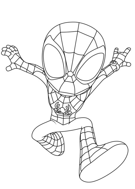 Spidey Miles Morales Invisible Coloring Page