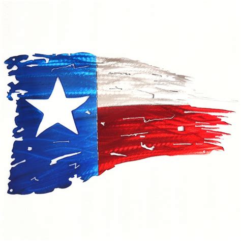 Tattered Texas Battle Flag Woodpost Metalworks