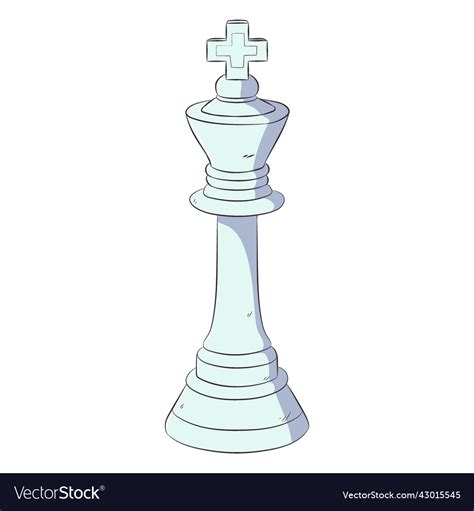 King White Chess Piece Line Art Royalty Free Vector Image