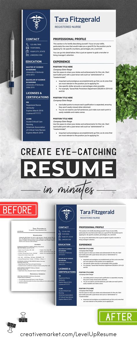 Creative Resume Template Modern CV Template For Word Instant