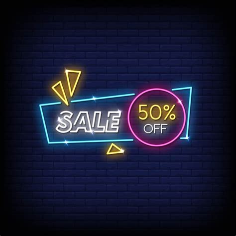 Premium Vector Sale Neon Signs Style Text