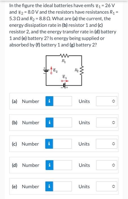 Solved In The Figure The Ideal Batteries Have Emfs V Chegg