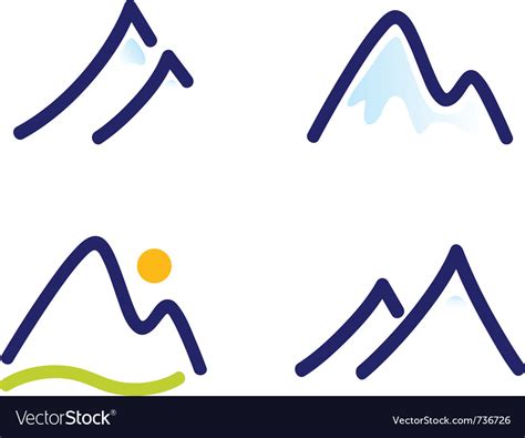 Snowy Mountains Royalty Free Vector Image Vectorstock