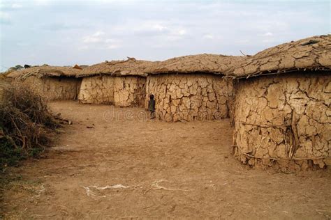 Mud Hut in Traditional Masai Village in Africa. Kenya. Masai Mara Stock ...