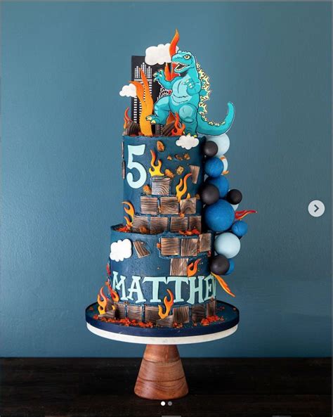 Godzilla Vs TMNT Godzilla Birthday Baby Birthday Cakes Godzilla