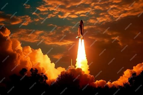 Premium Ai Image The Space Shuttles Launching Ai Generative