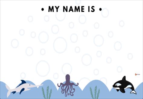 Editable Name Tags Ocean Theme Teaching Resources