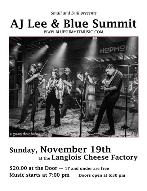 Music at the Langlois Cheese Factory - AJ Lee & Blue Summit | Welcome ...