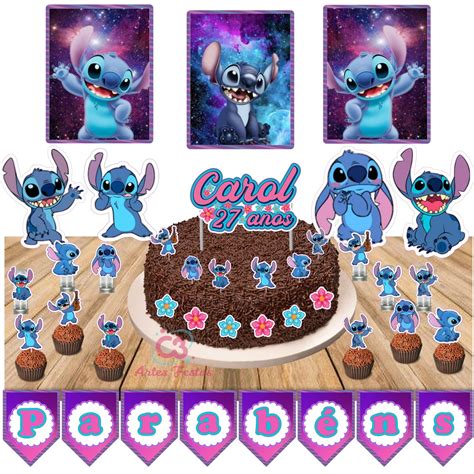 Kit Festa Pronta Stitch 79 Itens Só Um Bolinho Elo7