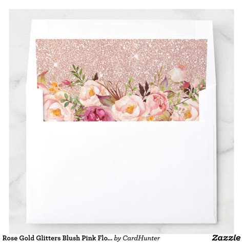 Rose Gold Glitters Blush Pink Floral Envelope Liner Zazzle Floral Envelope Liner Envelope