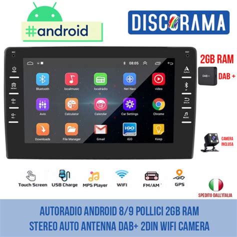 Autoradio Android Pollici Gb Ram Stereo Auto Antenna Dab Din