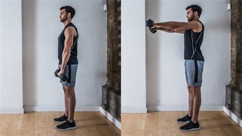 How To Perform A Front Shoulder Raise Barbell Front Raise