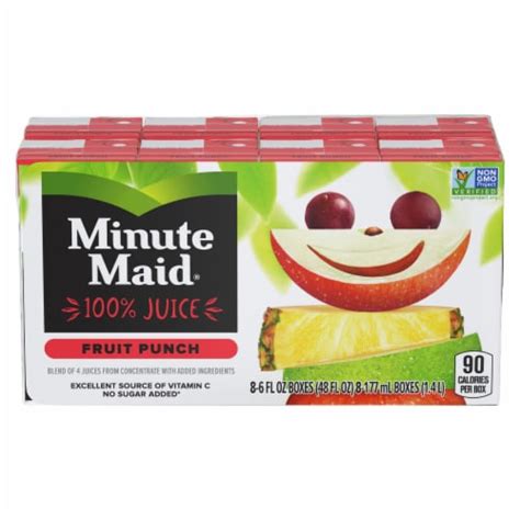 Minute Maid Fruit Punch Juice Boxes 8 Ct 6 Fl Oz Fred Meyer