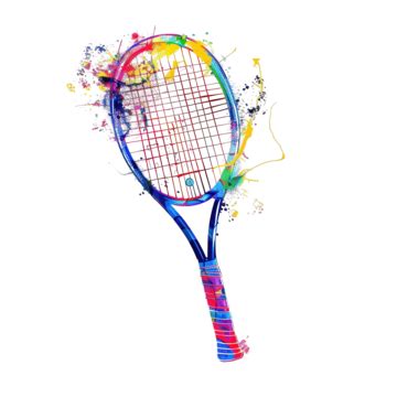 Tennis Racquet Colorful Illustration Tennis Racquet Tennis Racquet